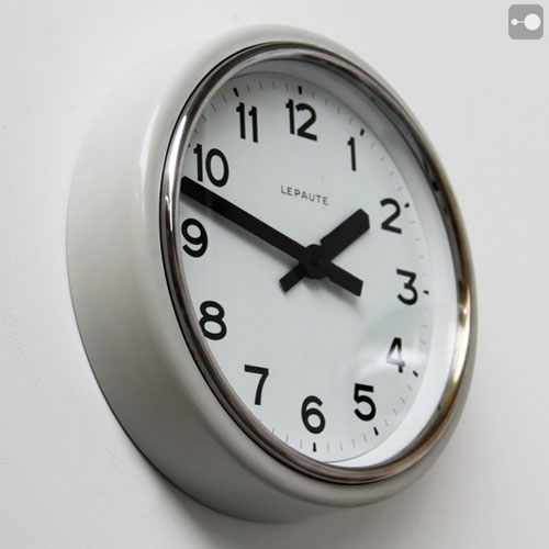 French Industrial Clock, Factory Clock, Lepaute, 1950 Theory of