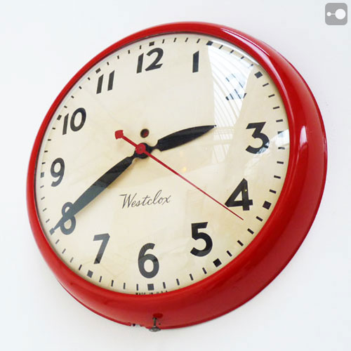 Vintage Industrial Clock Westclox Factory Clock Made in USA Vintage