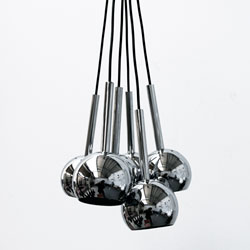 Retro lamp shades, chrome, 1960s