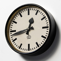 CTW German Industrial Station Factory Clock 1950