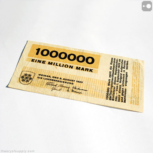 herbert bayer graphic design, typography, Bauhaus - 1 million marks banknote